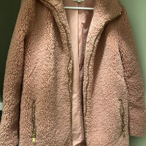 Loft Soft Pink Teddy Coat Full Zip Large PB